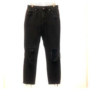 Ksubi High waisted distressed black jeans